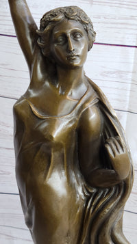 Large Sexy Maiden by French Artist Canova Real Bronze Sculpture