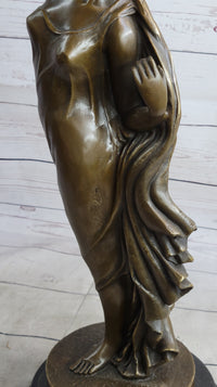 Large Sexy Maiden by French Artist Canova Real Bronze Sculpture