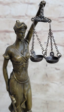Signed Mayer Lawyer Blind Justice Bronze Law Sculpture