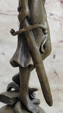 Signed Mayer Lawyer Blind Justice Bronze Law Sculpture