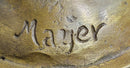 Signed Mayer Lawyer Blind Justice Bronze Law Sculpture