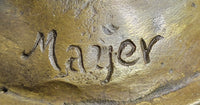 Signed Mayer Lawyer Blind Justice Bronze Law Sculpture