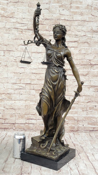 Themis Blind Lady of Justice Bronze Sculpture Lawyer Attorney