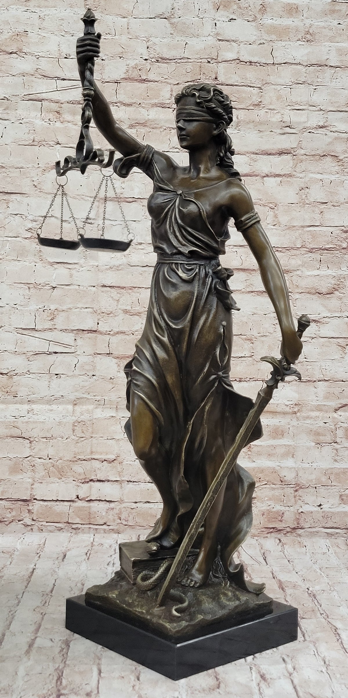 Themis Blind Lady of Justice Bronze Sculpture Lawyer Attorney