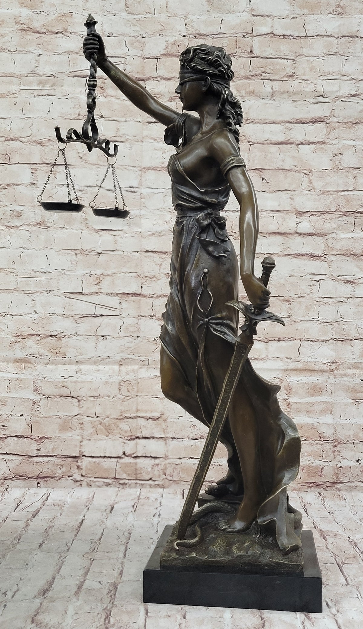 Themis Blind Lady of Justice Bronze Sculpture Lawyer Attorney