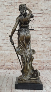 Themis Blind Lady of Justice Bronze Sculpture Lawyer Attorney