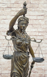 Themis Blind Lady of Justice Bronze Sculpture Lawyer Attorney