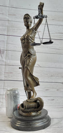 Bronze Scale of Justice Blind Justice Sculpture 18'' NR