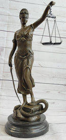 Bronze Scale of Justice Blind Justice Sculpture 18'' NR