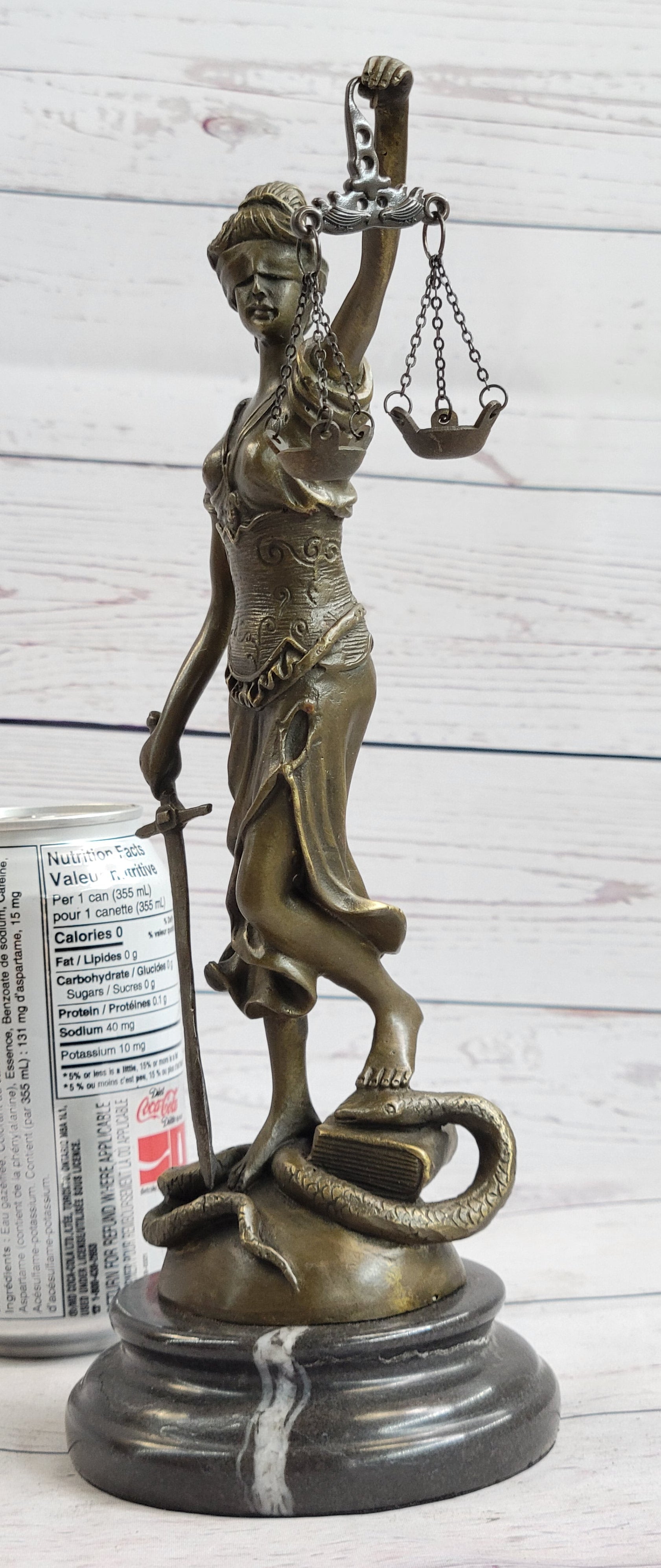 Hot Cast Signed Mayer Blind Justice Lawyer Office Bronze Sculpture