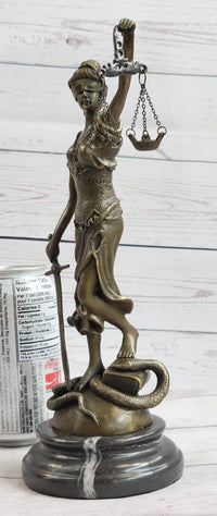 Hot Cast Signed Mayer Blind Justice Lawyer Office Bronze Sculpture