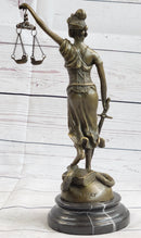 Hot Cast Signed Mayer Blind Justice Lawyer Office Bronze Sculpture
