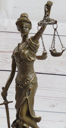 Hot Cast Signed Mayer Blind Justice Lawyer Office Bronze Sculpture