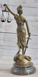 Hot Cast Signed Mayer Blind Justice Lawyer Office Bronze Sculpture