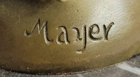 Hot Cast Signed Mayer Blind Justice Lawyer Office Bronze Sculpture