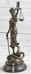 Hot Cast Signed Mayer Blind Justice Lawyer Office Bronze Sculpture