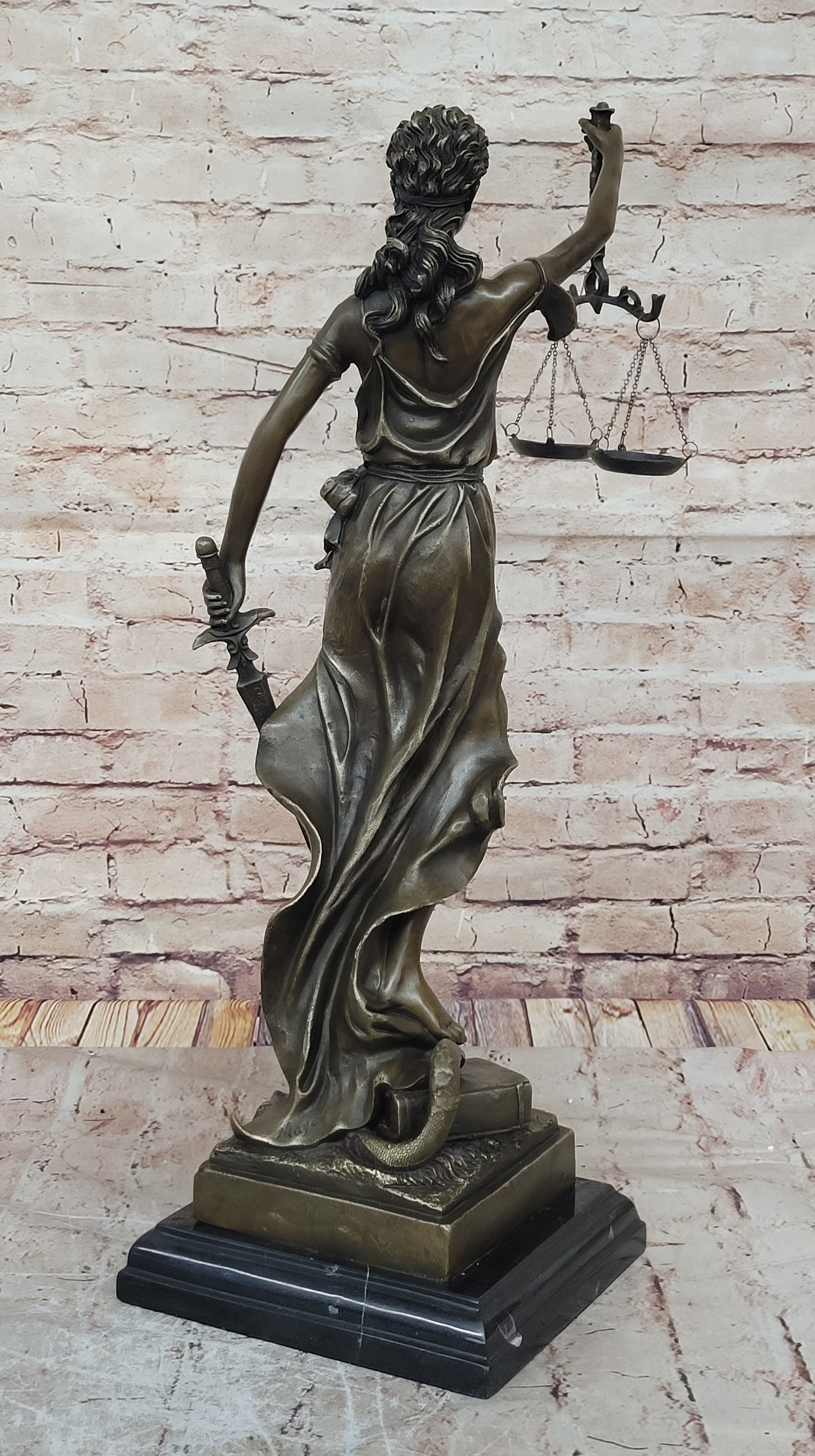 Justica Themis Blind Lady of Justice Bronze by Mayer