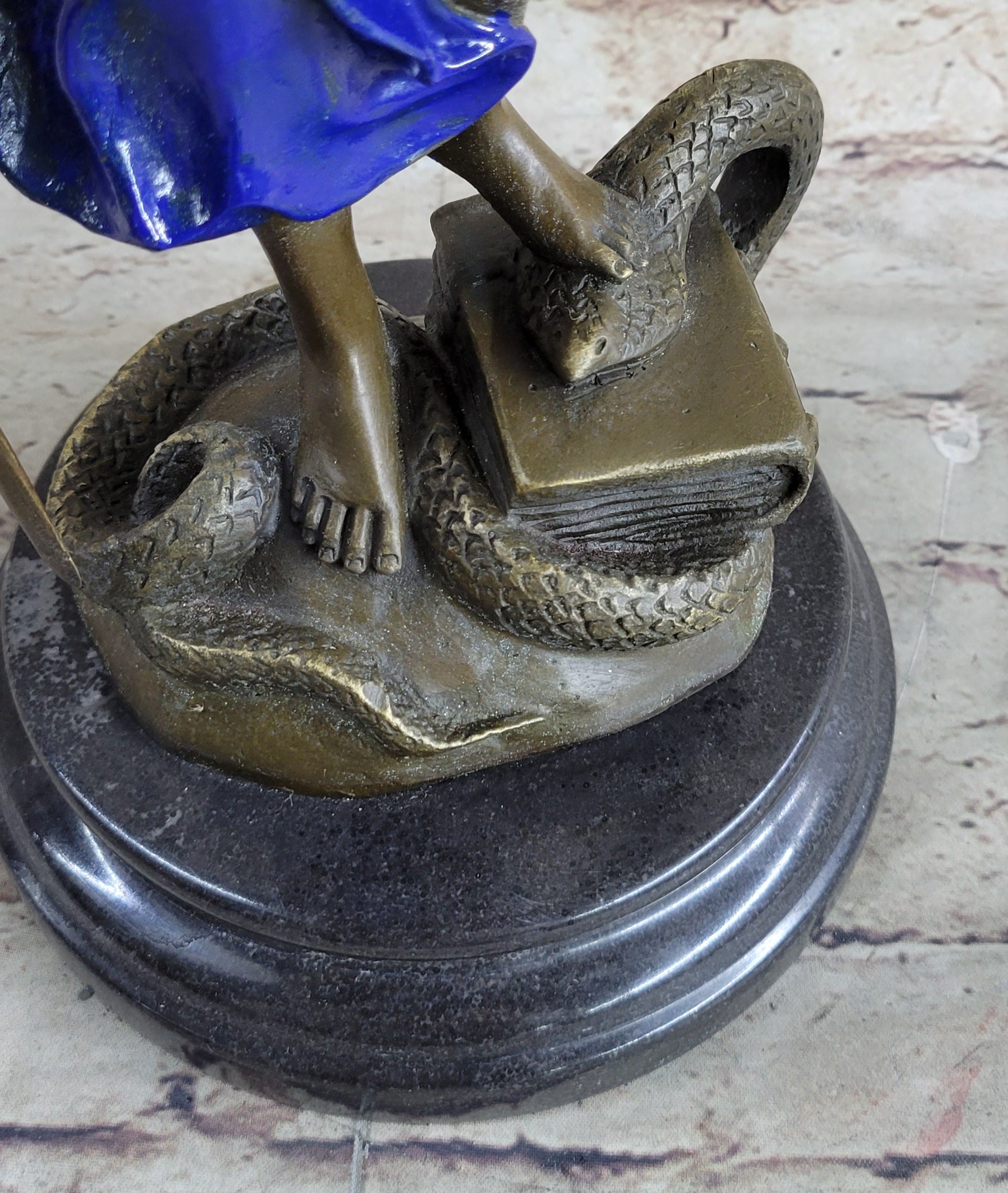 Hot Cast Blue & Gold Patina Blind Justice Lawyer Graduation Bronze
