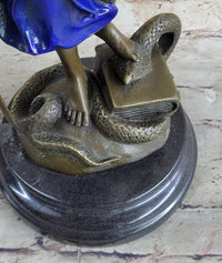 Hot Cast Blue & Gold Patina Blind Justice Lawyer Graduation Bronze