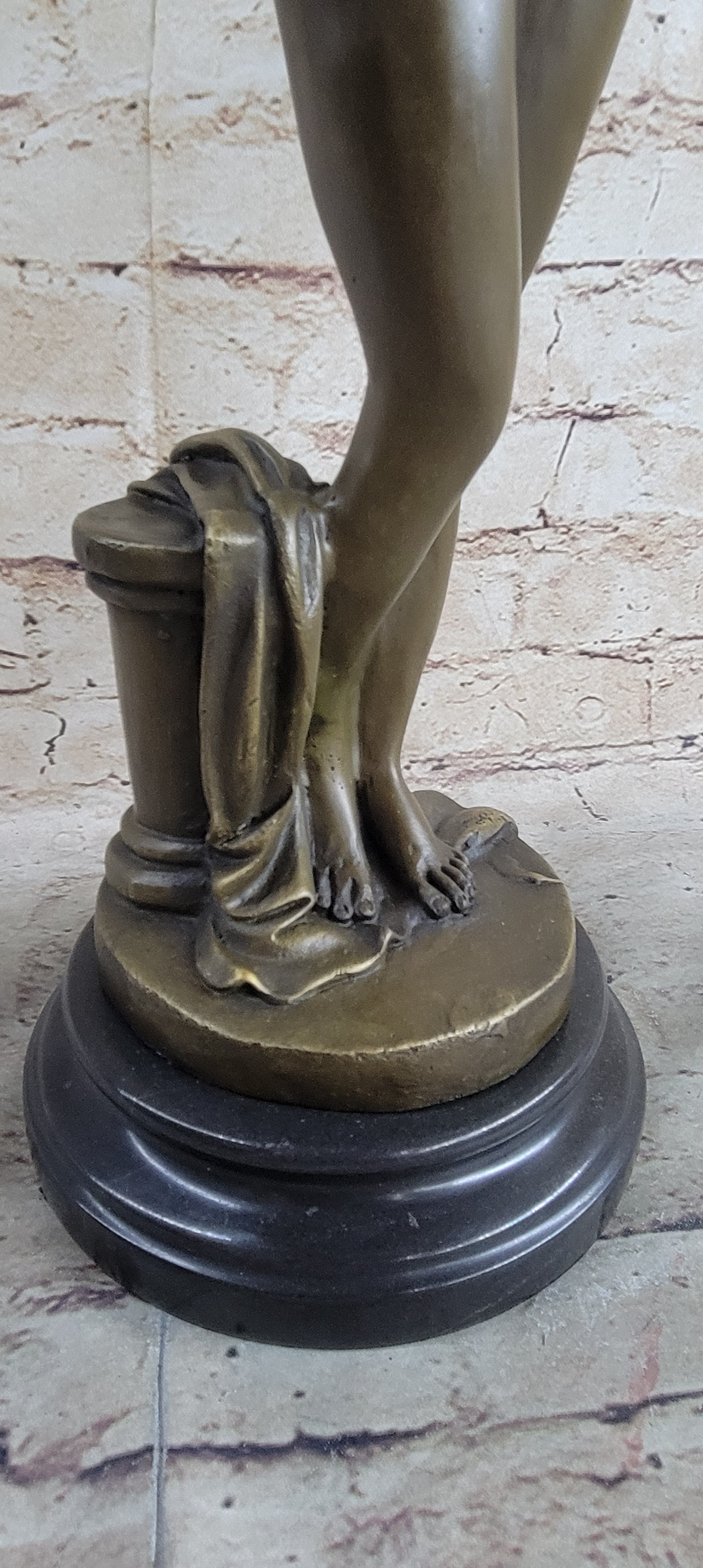 Signed Milo Nude Woman Holding A Vase bronze Marble Base Sculpture
