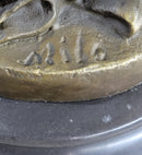 Signed Milo Nude Woman Holding A Vase bronze Marble Base Sculpture