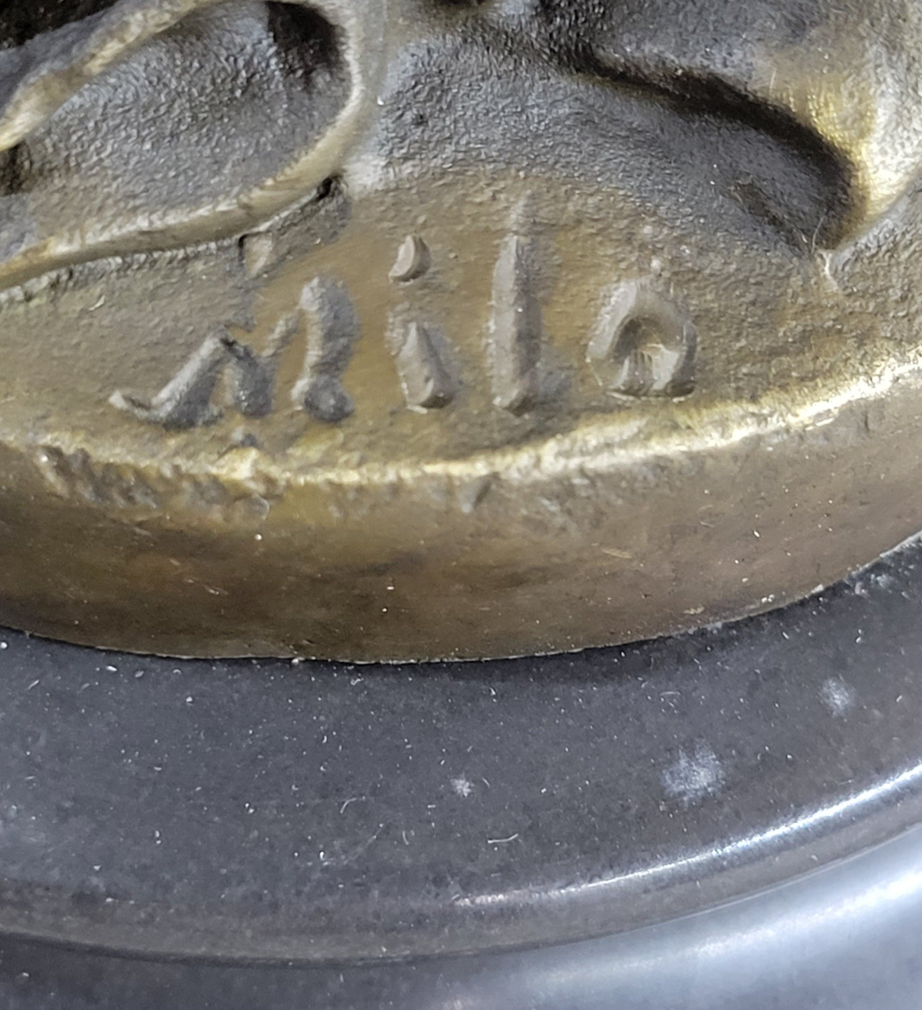 Signed Milo Nude Woman Holding A Vase bronze Marble Base Sculpture