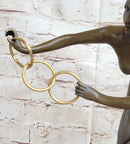 Signed Nude Acrobat Lady Bronze Sculpture Marble Statue Art Deco Hot Cast Figure