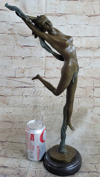 Floating Leaping Nude Girl Bronze Sculpture Original Art Female Figure by Aldo Vitaleh
