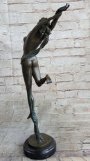 Floating Leaping Nude Girl Bronze Sculpture Original Art Female Figure by Aldo Vitaleh