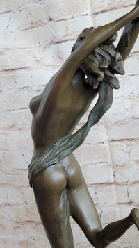 Floating Leaping Nude Girl Bronze Sculpture Original Art Female Figure by Aldo Vitaleh
