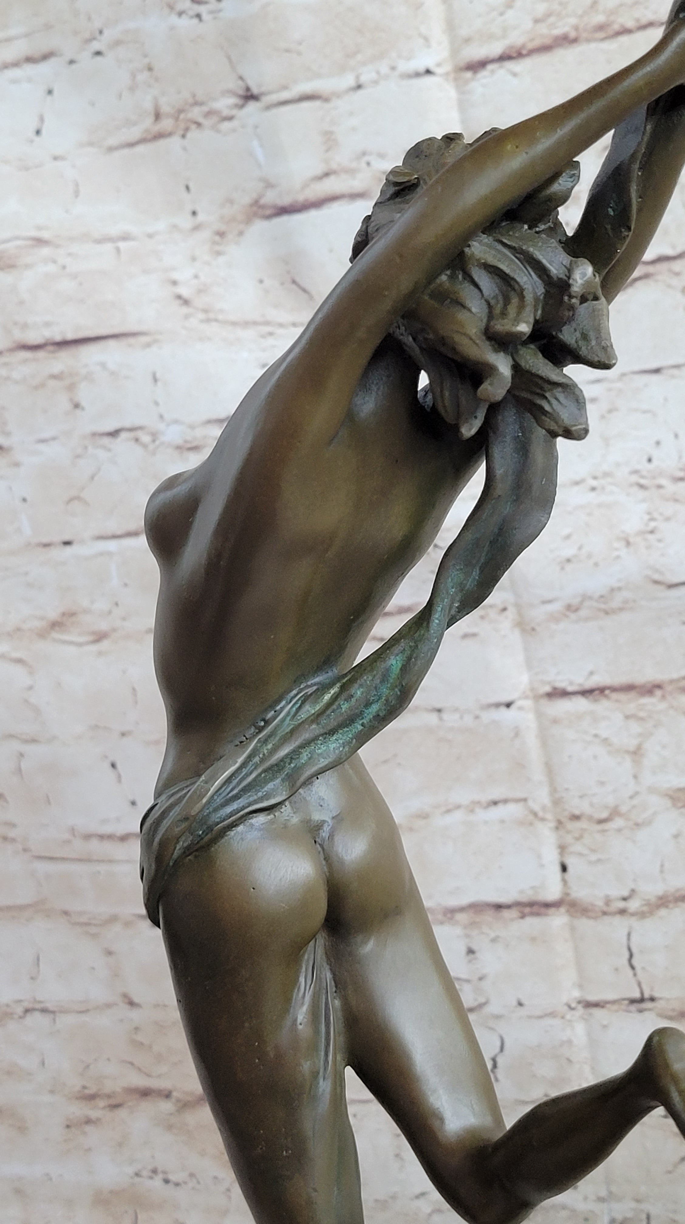Floating Leaping Nude Girl Bronze Sculpture Original Art Female Figure by Aldo Vitaleh