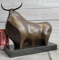 Abstract Modern Art Botero Bull Bronze Sculpture