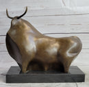 Abstract Modern Art Botero Bull Bronze Sculpture