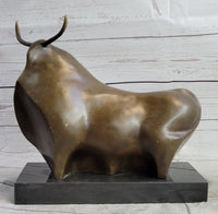 Abstract Modern Art Botero Bull Bronze Sculpture