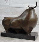 Abstract Modern Art Botero Bull Bronze Sculpture