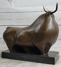 Abstract Modern Art Botero Bull Bronze Sculpture