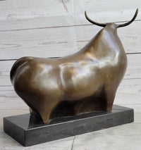 Abstract Modern Art Botero Bull Bronze Sculpture