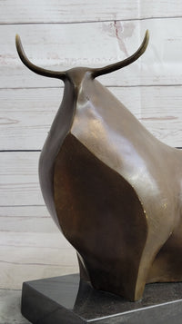 Abstract Modern Art Botero Bull Bronze Sculpture