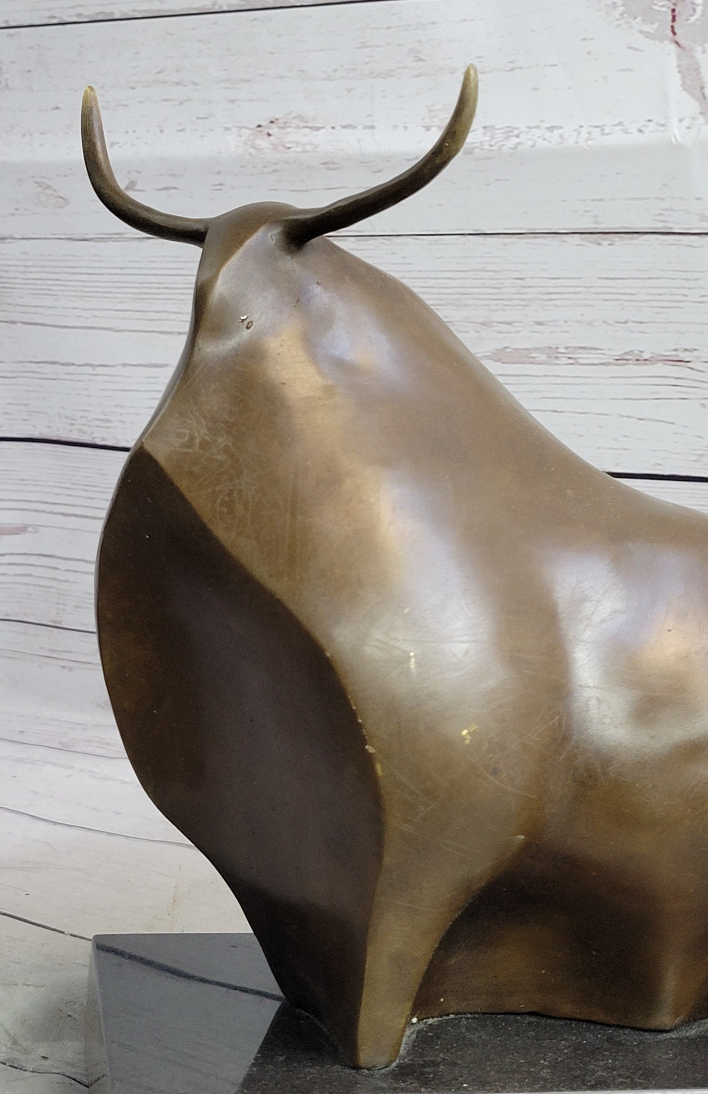 Abstract Modern Art Botero Bull Bronze Sculpture