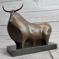 Abstract Modern Art Botero Bull Bronze Sculpture