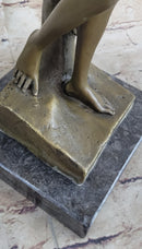 Signed Moreaue Royal Roman Goddess Picking Flowers Bronze Art