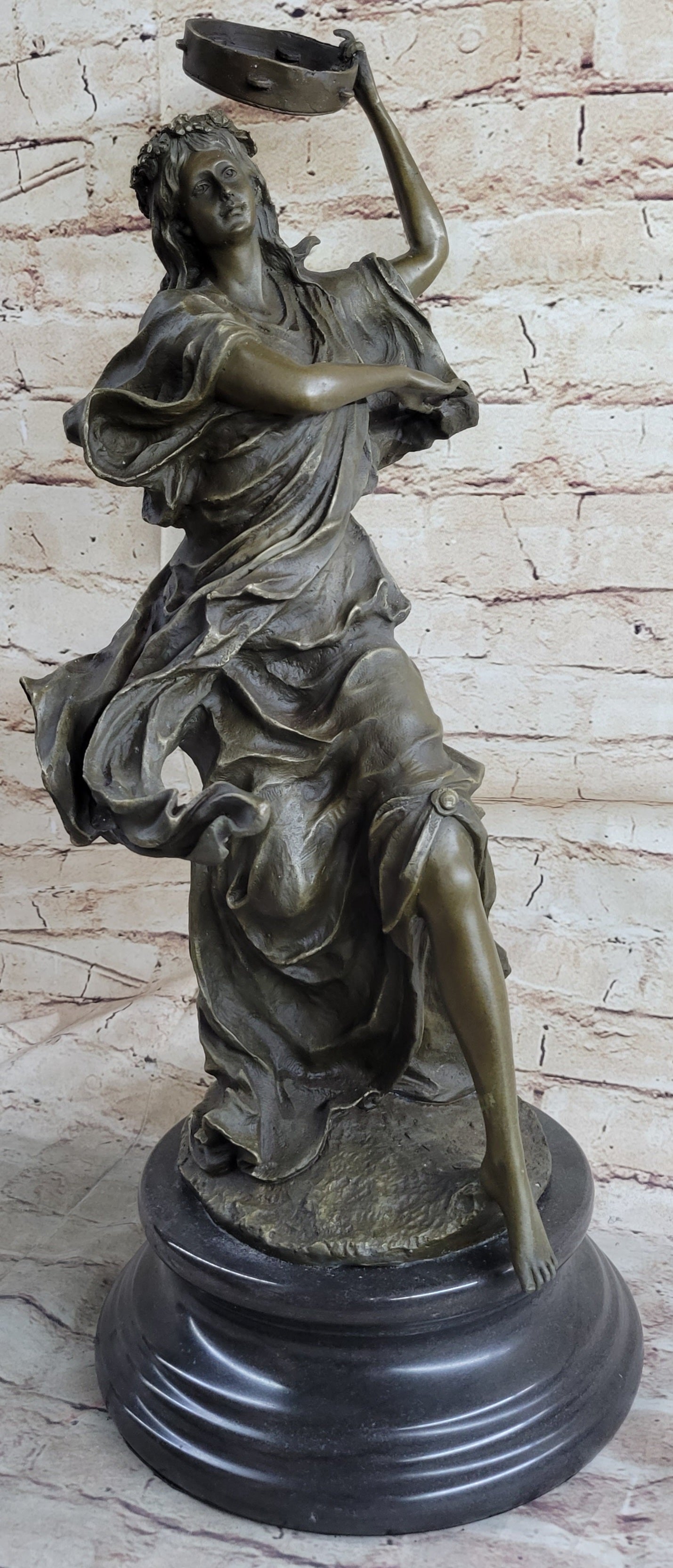 Signed Happy Dancer Bronze Sculpture Art