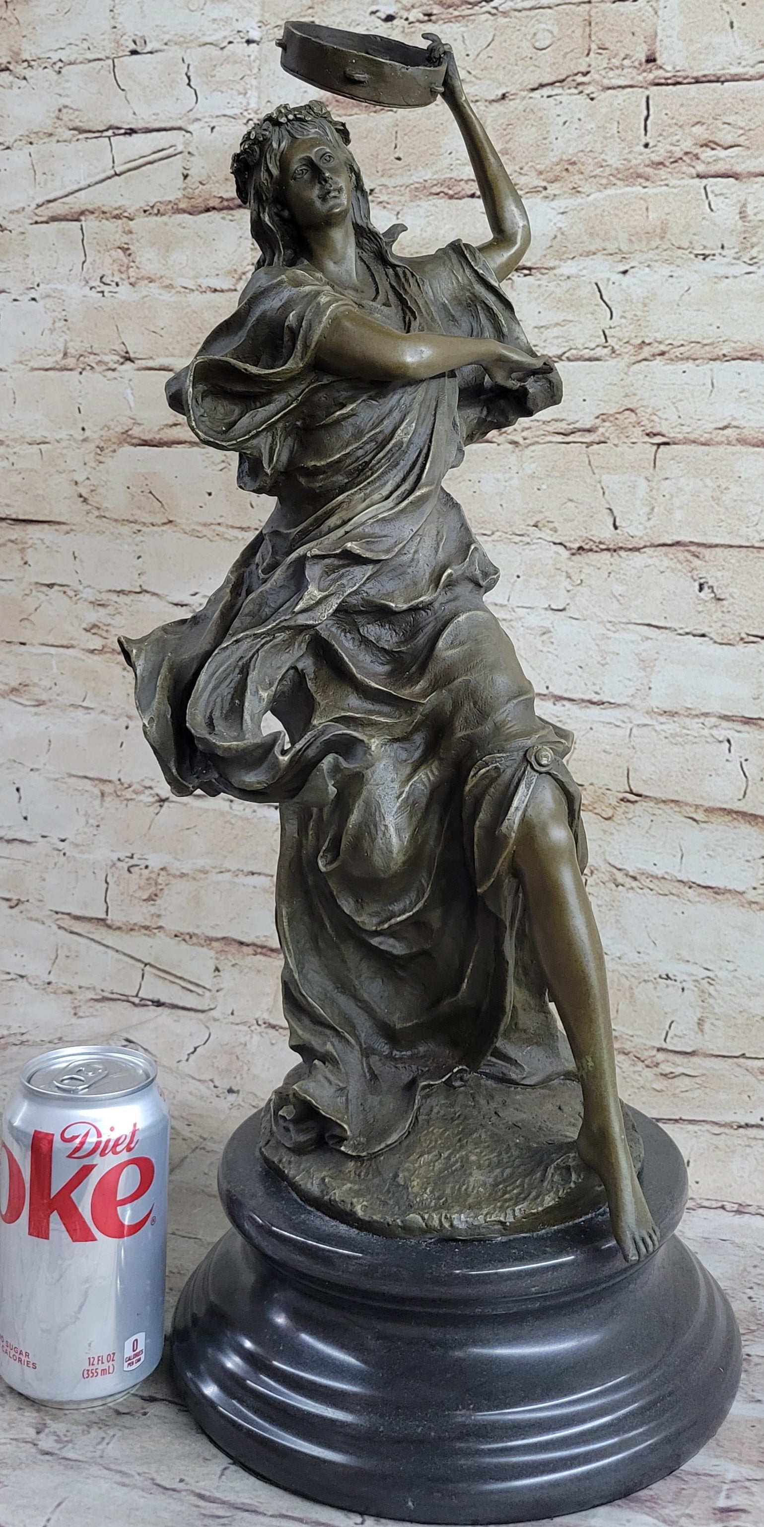 Signed Happy Dancer Bronze Sculpture Art