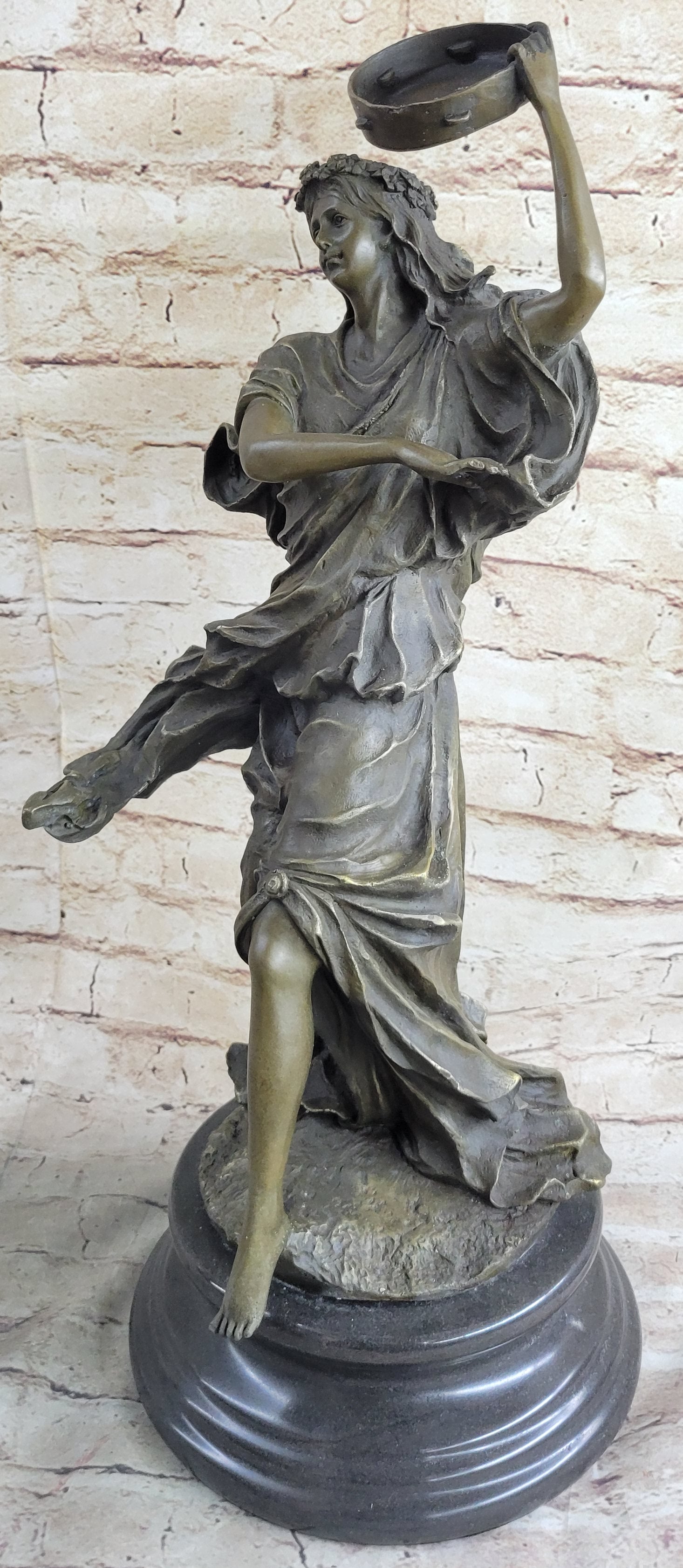 Signed Happy Dancer Bronze Sculpture Art