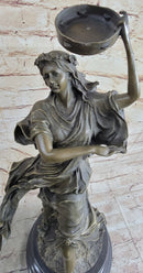 Signed Happy Dancer Bronze Sculpture Art