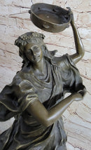 Signed Happy Dancer Bronze Sculpture Art