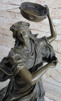 Signed Happy Dancer Bronze Sculpture Art