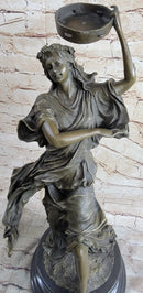 Signed Happy Dancer Bronze Sculpture Art