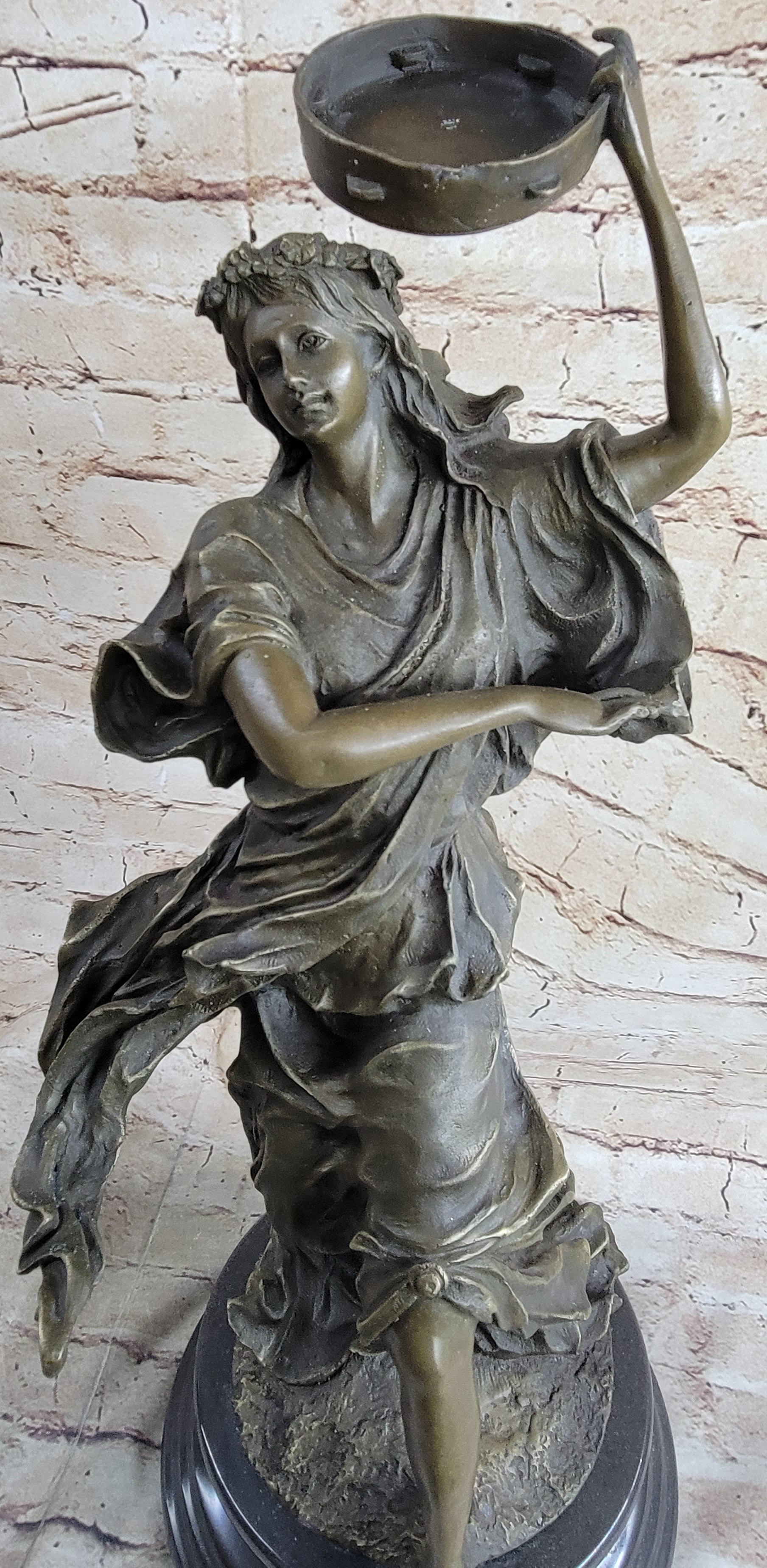 Signed Happy Dancer Bronze Sculpture Art