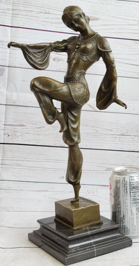 Bronze Dancer Vintage Theatre Signed Chiparus Drama Opera Art
